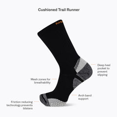 Merrell-Cushion Trail Runner Crew Sock - Socks