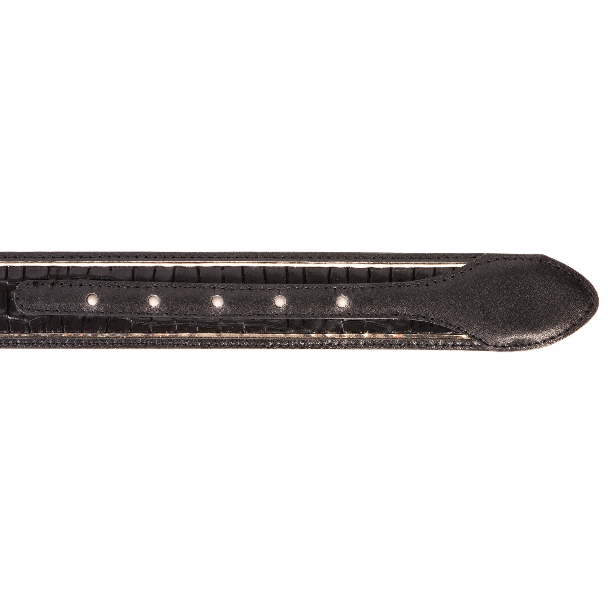 The Bellagio Black Gold Leather Belt For Sale